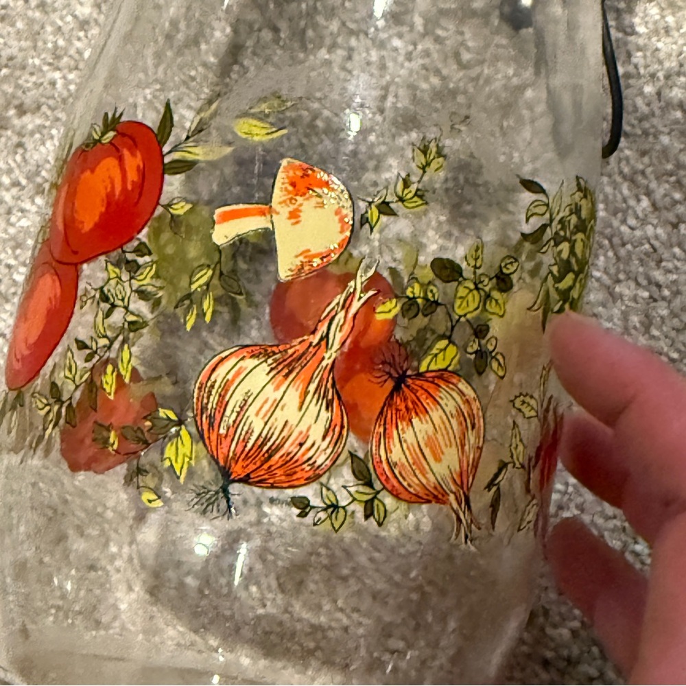 Vintage Glass Canister Storage Jar Made in FRANCE MUSHROOM Spice Of Life 1.5L - Picture 6 of 10